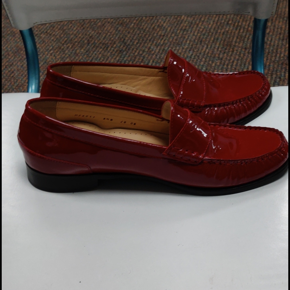 Cole Haan red patent-leather loafers eight 1/2 B
